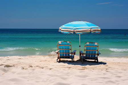 海边度假的躺椅图片