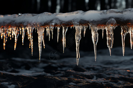 冬季寒冷的冰柱图片