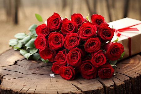 浪漫节日的红玫瑰背景图片