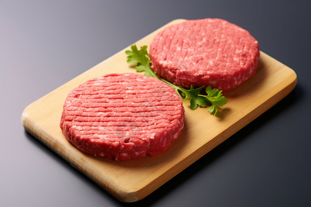 肉饼素材肉饼和香菜的层叠背景