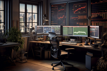 证券交易室图片