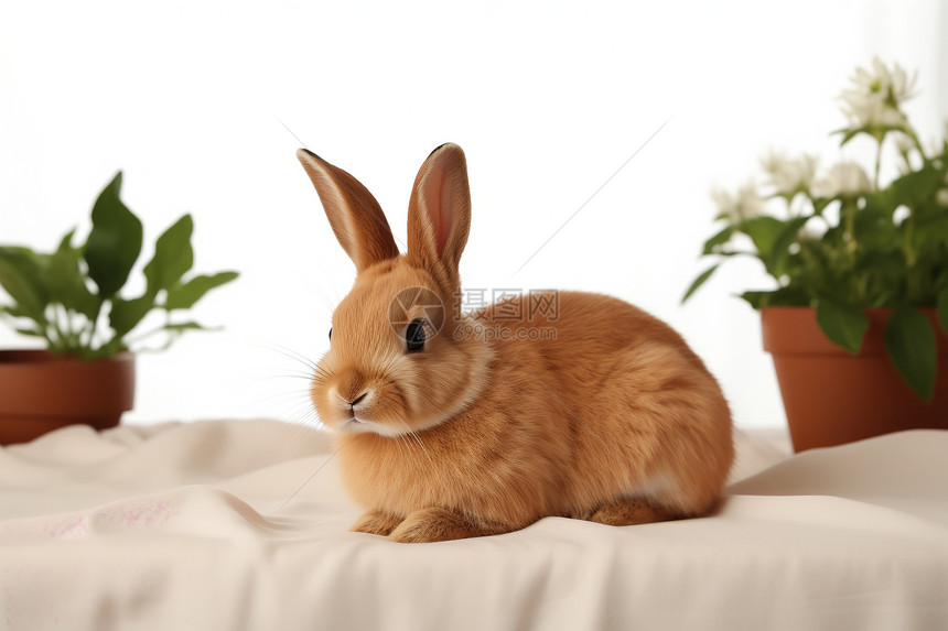 棕色的兔子图片
