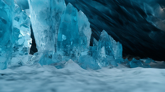 冰层冰冻的冰柱背景
