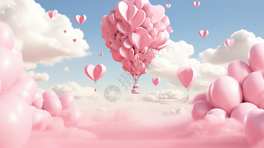 漂亮的粉色气球图片