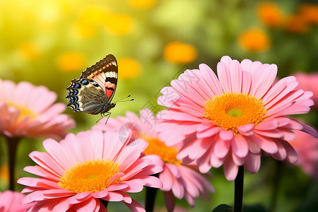 花园里美丽的蝴蝶背景图片