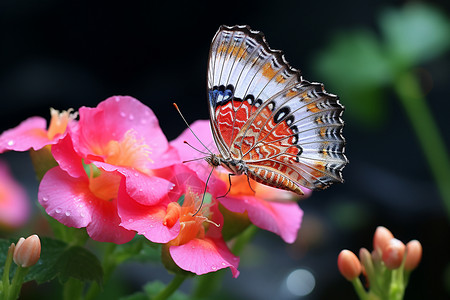 野花上的蝴蝶图片