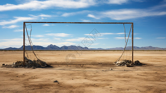 沙漠中的足球门框图片