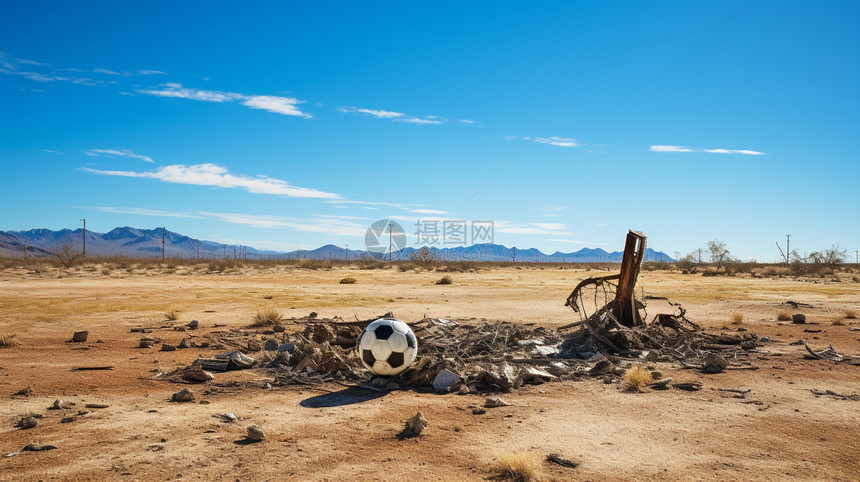 荒漠中的足球场图片