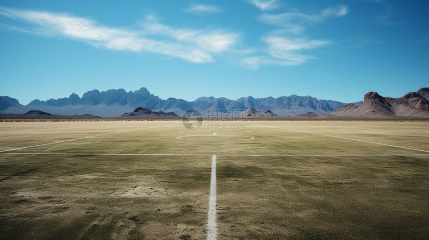 沙漠中的足球场图片