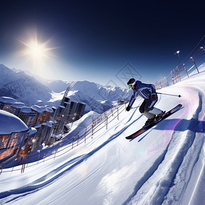 下坡数字虚拟滑雪设计图片