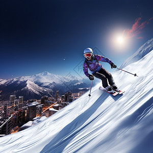 VR虚拟滑雪高清图片