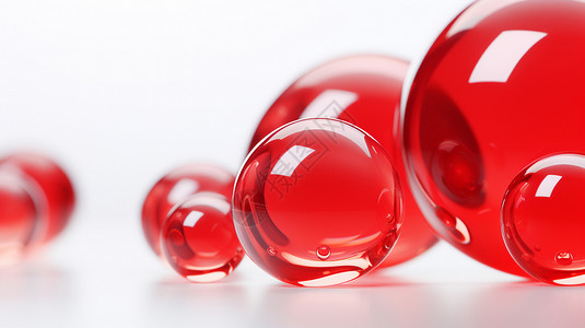 红色的玻璃球背景图片