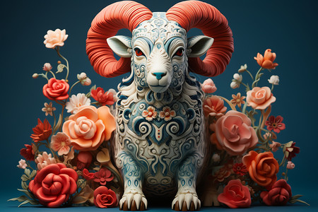 多彩的艺术羊背景图片