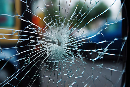 玻璃碰撞破碎声破碎的窗户背景