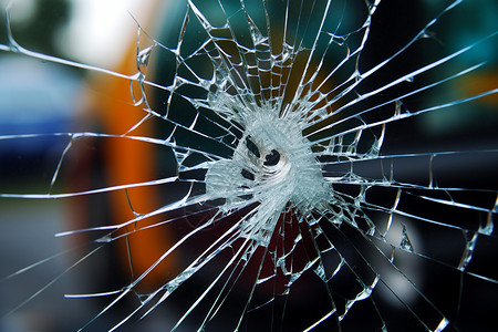 玻璃碰撞破碎声玻璃的裂痕背景