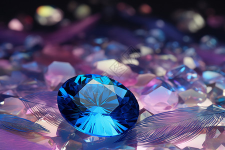 蓝色水晶宝石背景图片