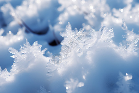 雪花结成了水晶背景图片