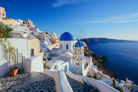 欧洲建筑背景欧洲希腊的旅行背景