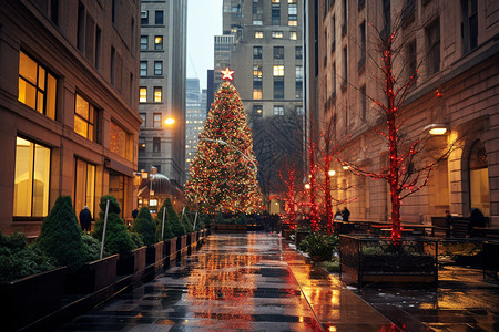漂亮的圣诞树建筑物图片