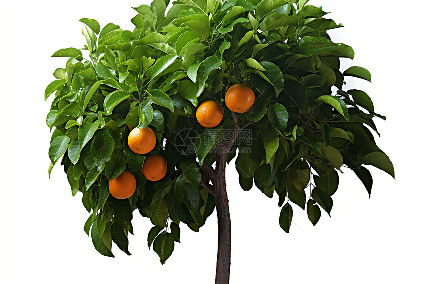 绿色的柑橘树图片