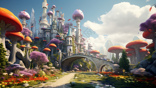 城市童话素材一个幻想的童话城堡设计图片