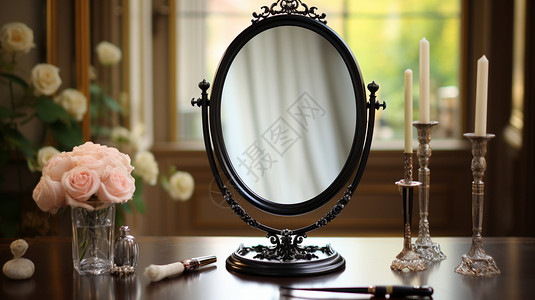 中式的圆镜子高清图片