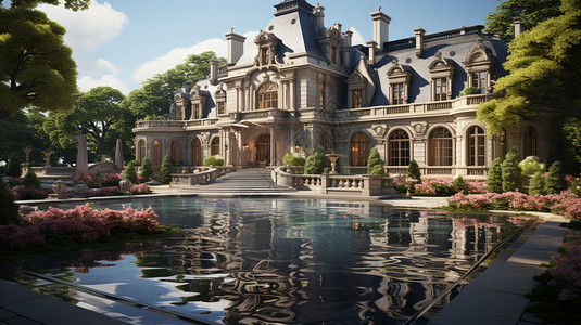 古典别墅的设计背景图片
