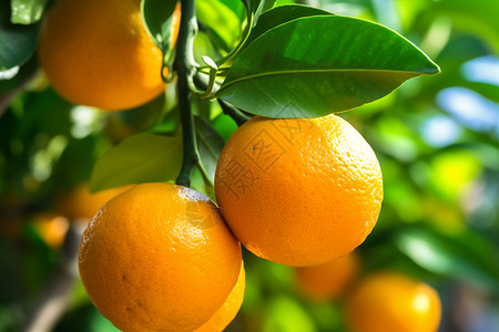 新鲜柑橘果树图片