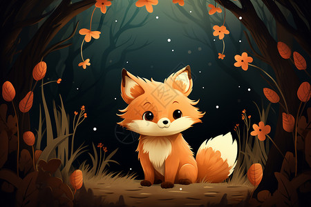 可爱迷人的狐狸背景图片