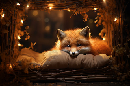 红色小狐狸迷人的狐狸设计图片