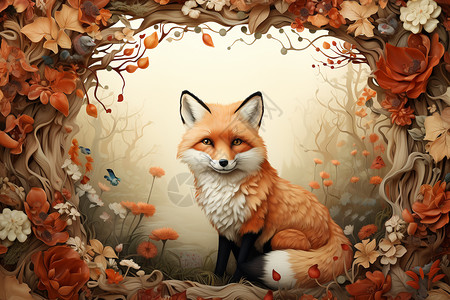 可爱和俏皮的狐狸背景图片
