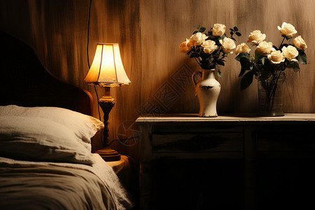 木质装修的卧室场景图片