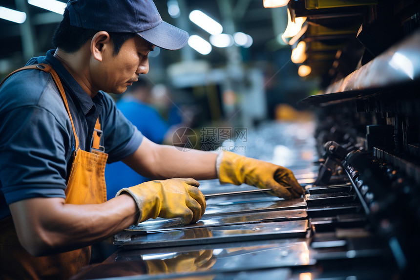 工业金属加工厂的工人