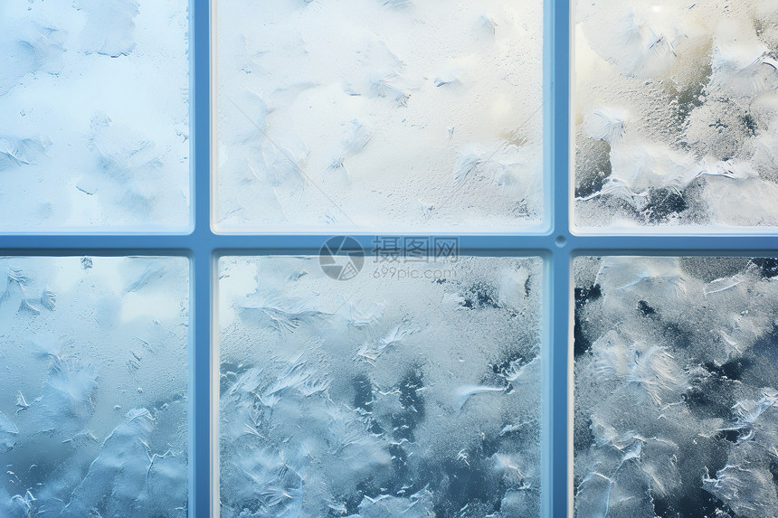 冬季冰冻的窗户图片