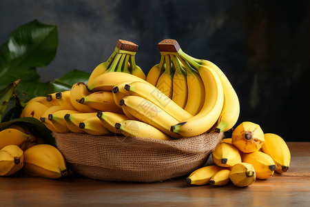成熟的黄色香蕉背景图片