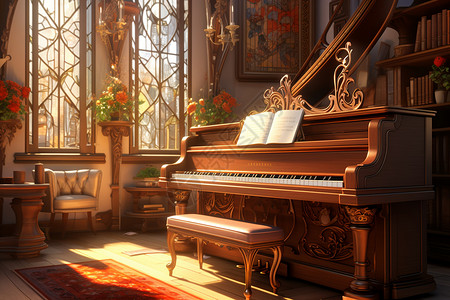 古典的钢琴背景图片