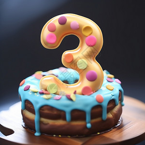 3d生日素材3D的小蛋糕背景
