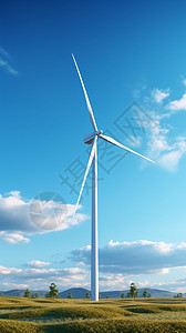 草原主题素材风力发电背景