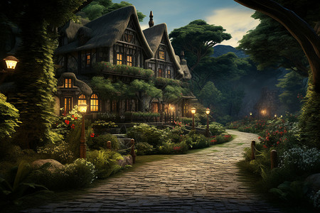 森林中的仙境之家图片