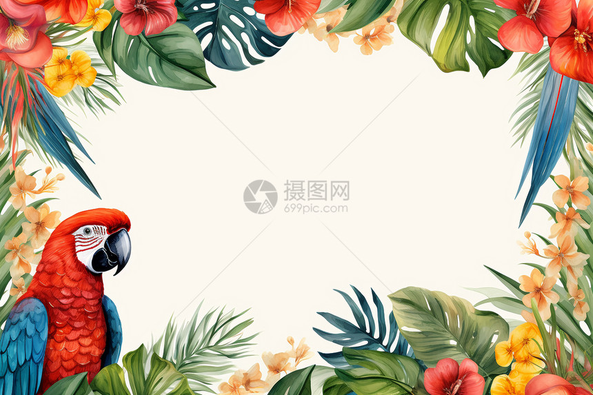 创意热带鹦鹉背景图片