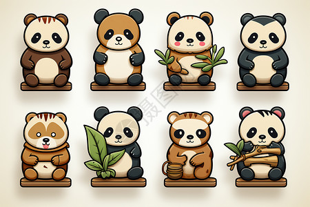 卡通熊猫插图合集图片