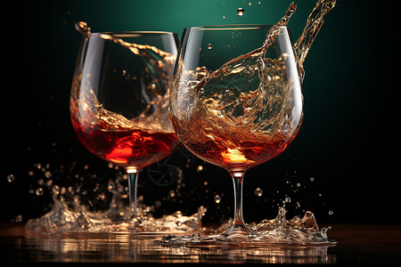 法国酒飞溅的红酒液体设计图片