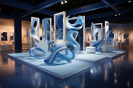 动态光影素材创意艺术的动态雕塑展设计图片