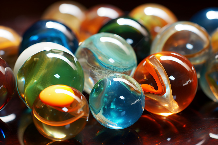 创意美感的彩色玻璃球图片