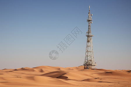 卫星基站沙漠的信号塔背景