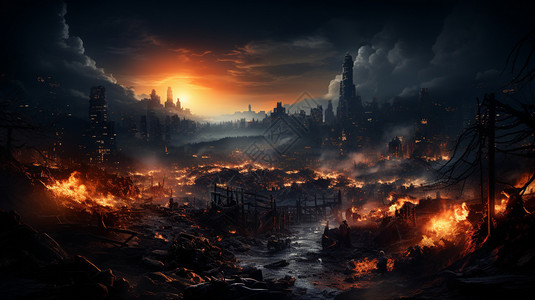 战争的城市背景图片