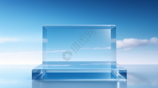 平面玻璃蓝色立体图设计图片