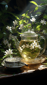 白藤茶一壶艺术白藤高清图片