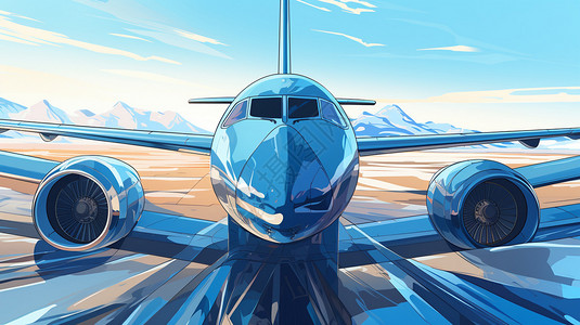 民航飞机素材民航的机翼插画