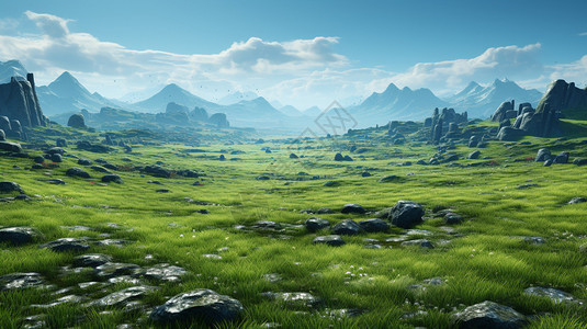 绿色草原背景图片